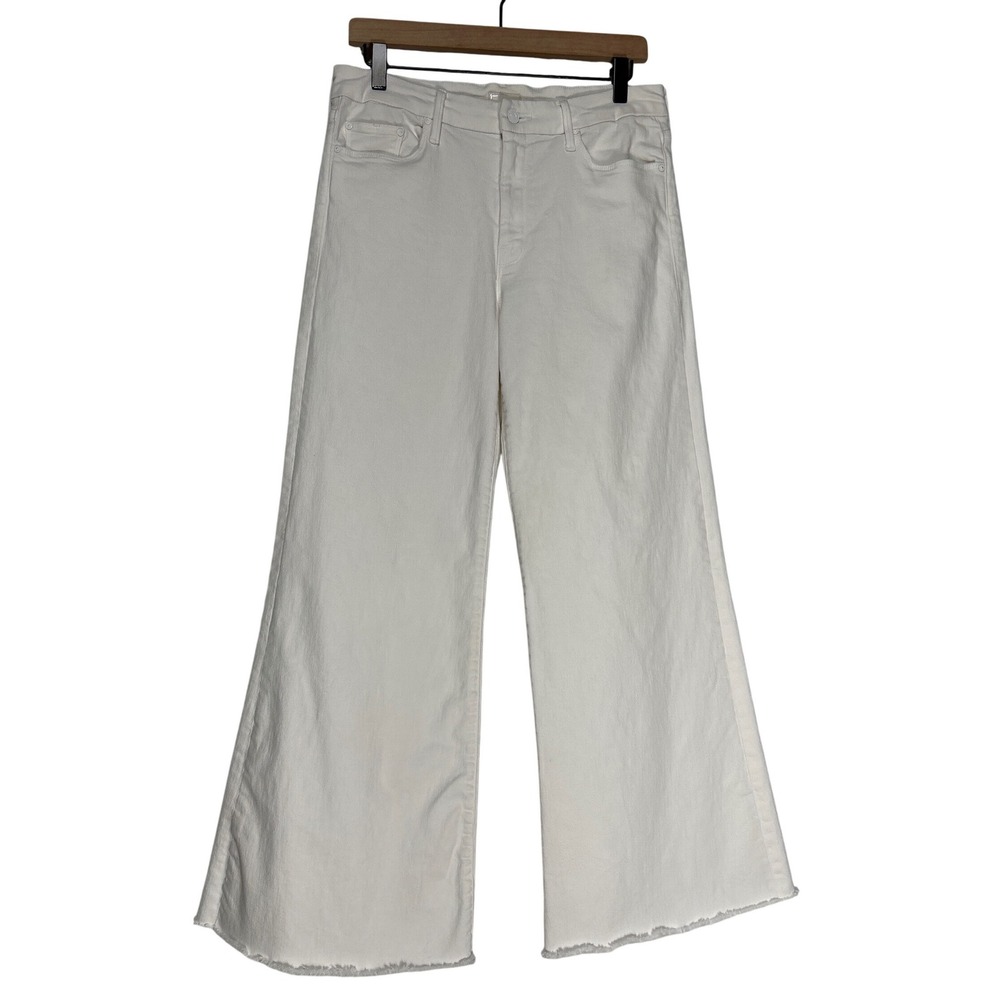 Mother‎ Denim Roller Fray Wide Leg Jeans High Waisted Raw Hem Jeans Retail: $228